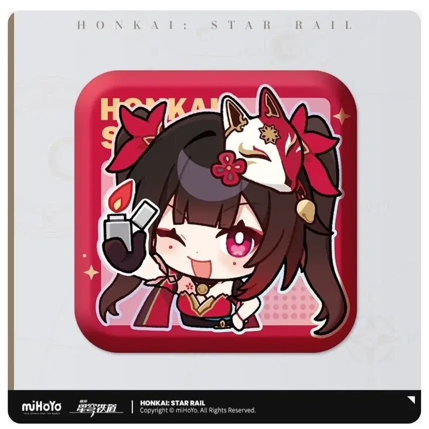 [BUNJANG] Honkai: Star Rail Pom-Pom Exhibition Series Square Can Badge / 스파클 붕스 붕괴 스타레일 공식 폼폼 전시관 시리즈 사각 캔뱃지