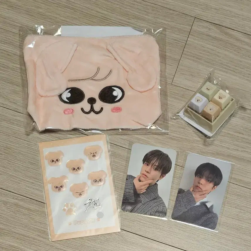 [BUNJANG] Stray Kids SKZOO Peripera Seungmin Bundle Set Pouch, Keycap Ring, Photocard, Sticker / 스키즈 일본 쿠지 스키주 퍼핌 승민 세트 파우치 포카 키캡키링 스티커