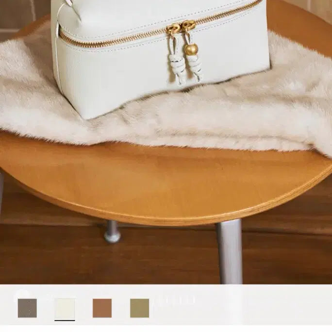 [BUNJANG] LATT Bol cube Cosmetic Bag Ivory / LATT 래트 볼큐브 코스메틱 백 아이보리