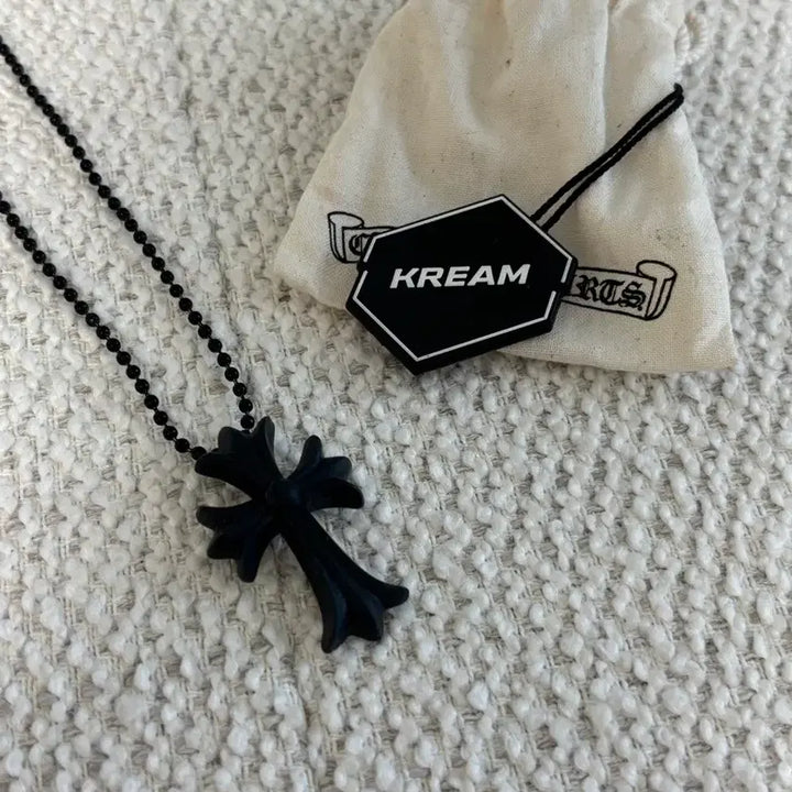 [BUNJANG] Chrome Hearts Silichrome Cross Pendant Necklace Black / [크림판] 크롬하츠 실리크롬 크로스 펜던트 목걸이 블랙