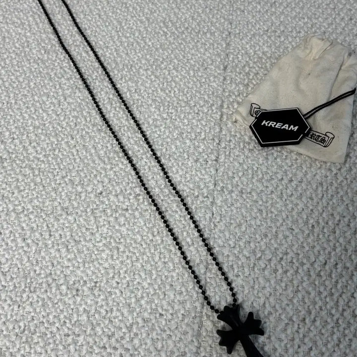 [BUNJANG] Chrome Hearts Silichrome Cross Pendant Necklace Black / [크림판] 크롬하츠 실리크롬 크로스 펜던트 목걸이 블랙
