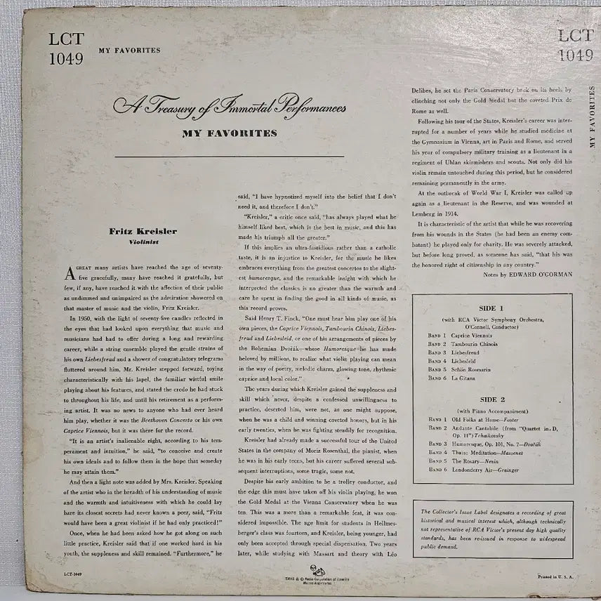 [BUNJANG] Chrysler My Favorites LP Record / 크라이슬러 My Favorites LP 레코드