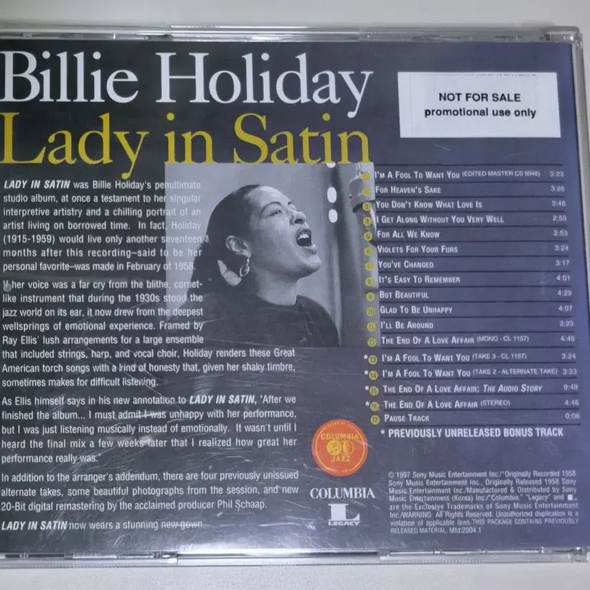 [BUNJANG] Billie Holiday Lady in Satin (Unsealed CD) / 빌리 홀리데이 Lady in Satin (개봉 CD)