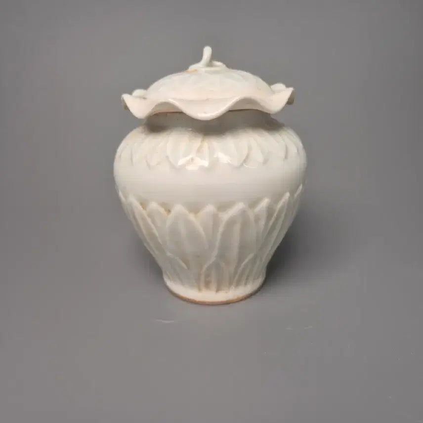 [BUNJANG] Song Gyeongdeok Jinyeong Celadon Vase with Lotus Pattern / 송 경덕진요 청백자 화구 연판문 유개항아리 중국도자기 골동품 수집품