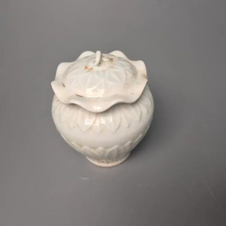 [BUNJANG] Song Gyeongdeok Jinyeong Celadon Vase with Lotus Pattern / 송 경덕진요 청백자 화구 연판문 유개항아리 중국도자기 골동품 수집품