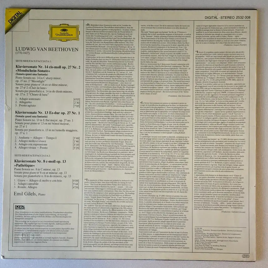 [BUNJANG] Emil Gilels Beethoven Piano Sonatas &
