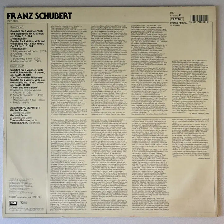 [BUNJANG] Alban Berg Quartett Schubert String Quartet No. 13 &
