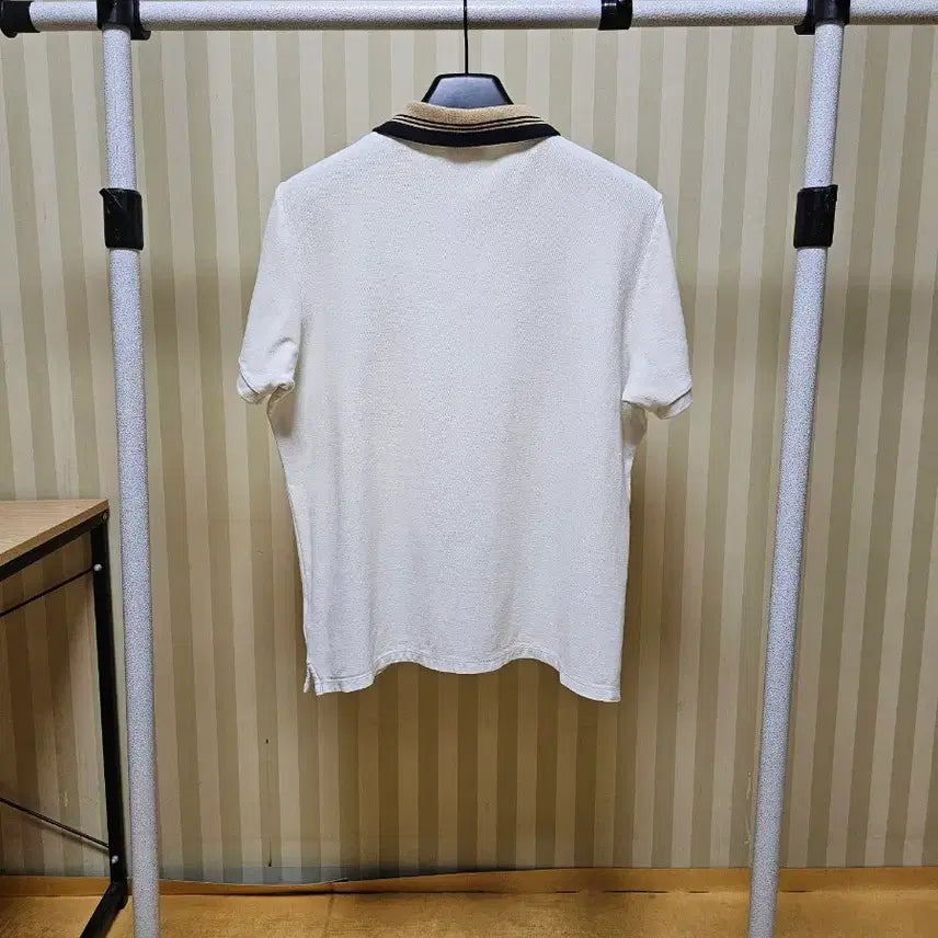 [BUNJANG] Sandro Pique Cotton White Collar T-Shirt / 산드로 피케 코튼 M