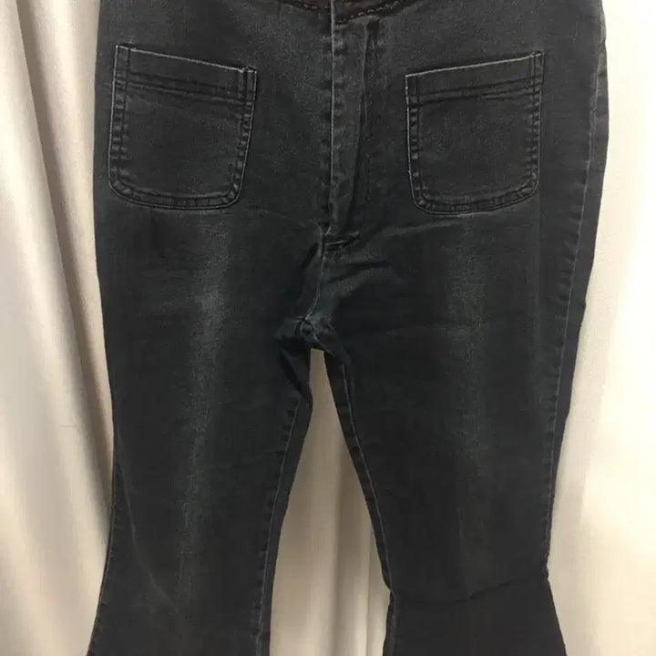 [BUNJANG] Vintage Black Capris - 7/8 Length Pants / 빈티지 블랙 흑청 카프리팬츠 7부 팬츠 모리걸히피y2k갸루