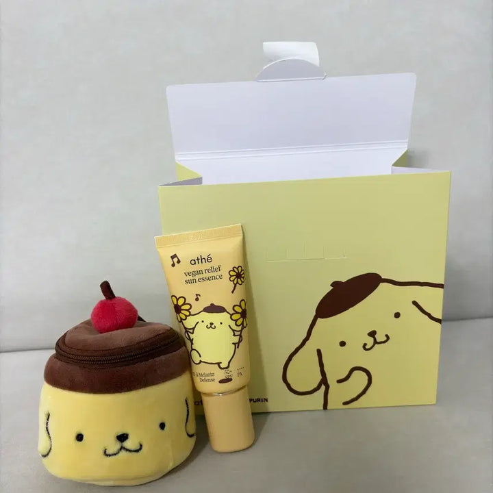 [BUNJANG] Atelier X Sanrio PomPomPurin Sun Essence + Pudding Pouch Set (Sealed) / (미개봉)아떼X산리오 폼폼푸린 선 에센스 + 푸딩파우치 세트 양도 판매