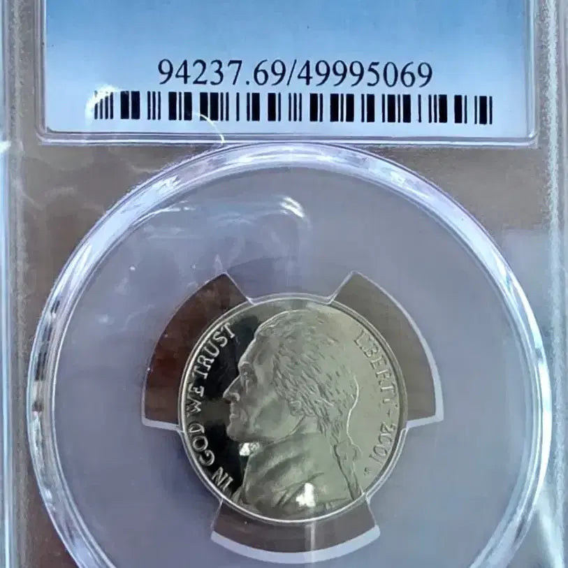 [BUNJANG] 2001-S Jefferson Nickel Proof Coin (PR69DCAM) - PCGS Graded / 미국 PCGS 인증 2001-S 제퍼슨 5센트 프루프 동전 (PR69DC