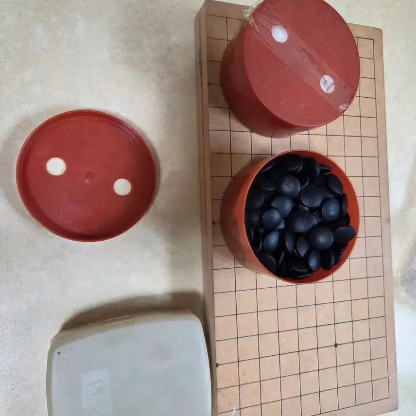[BUNJANG] 40cm x 40cm Reversible Baduk (Go) and Janggi (Korean Chess) Board Set with Stones / 바둑판 장기판 바둑알 장기알 세트 (40cm X 40cm)
