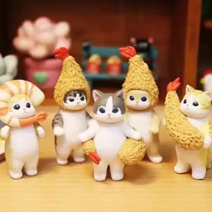 [BUNJANG] Fried Cat Figure Set (5 Types, Unsealed) / 튀김고양이 피규어 미개봉 5종 세트로 일괄 판매합니다.