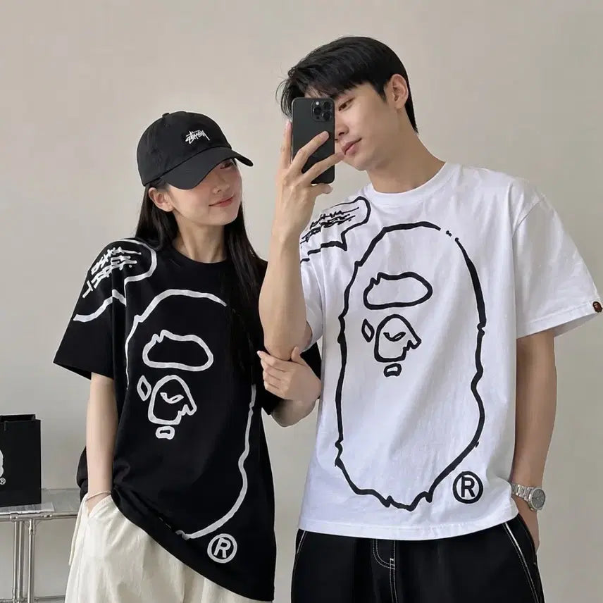 [BUNJANG] BAPE Joshua Ape Head Short Sleeve T-Shirt / 베이프  조슈아 에이프 헤드 반팔