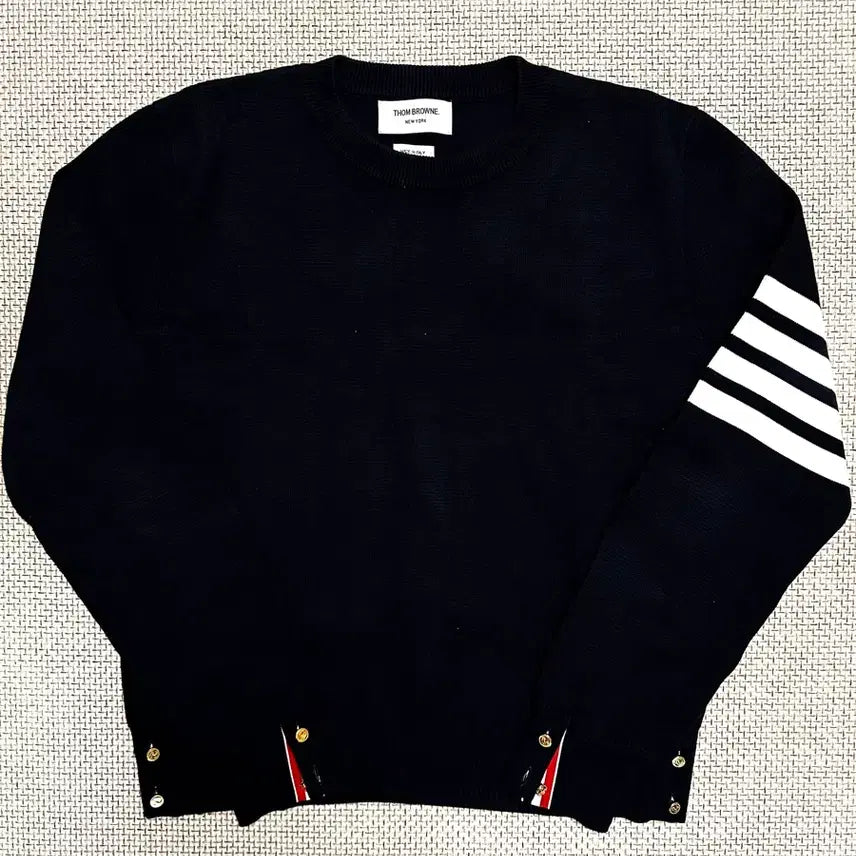 [BUNJANG] Thom Browne Milano Stitch Gold Button Navy Knit / [1/백화점판] 톰브라운 밀라노스티치 금장 네이비 니트