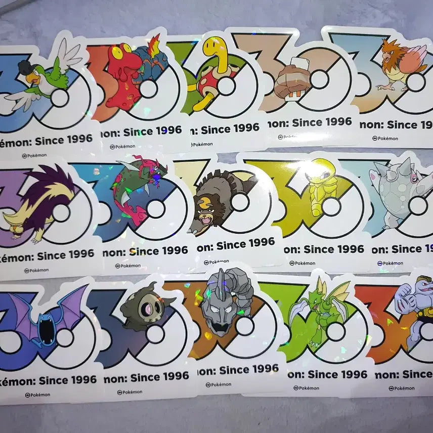 [BUNJANG] Pokemon 30th Anniversary Logo Sticker Set (31 Types) / 포켓몬 30주년 로고 스티커 31종 일괄 원가이하 양도