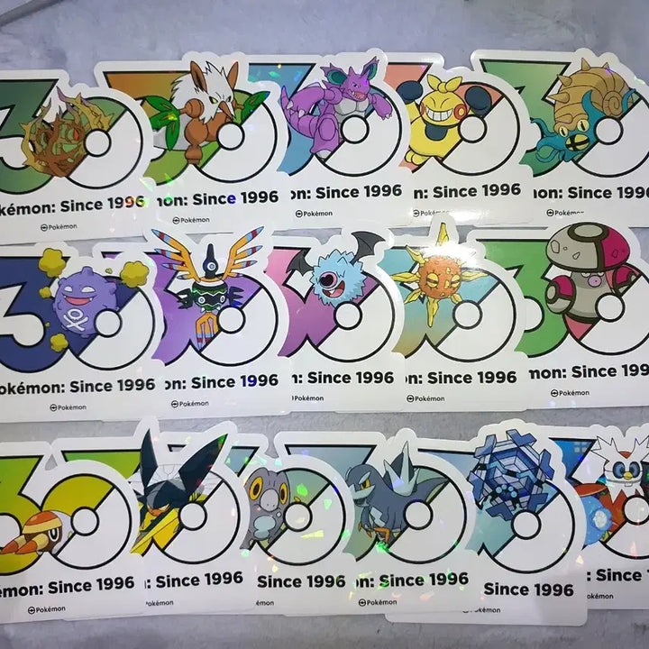 [BUNJANG] Pokemon 30th Anniversary Logo Sticker Set (31 Types) / 포켓몬 30주년 로고 스티커 31종 일괄 원가이하 양도