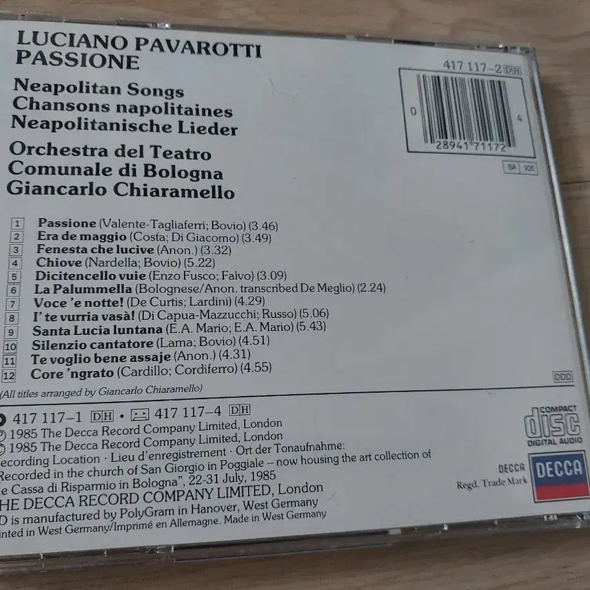 [BUNJANG] Luciano Pavarotti Passione CD / 파바로티 Passione CD