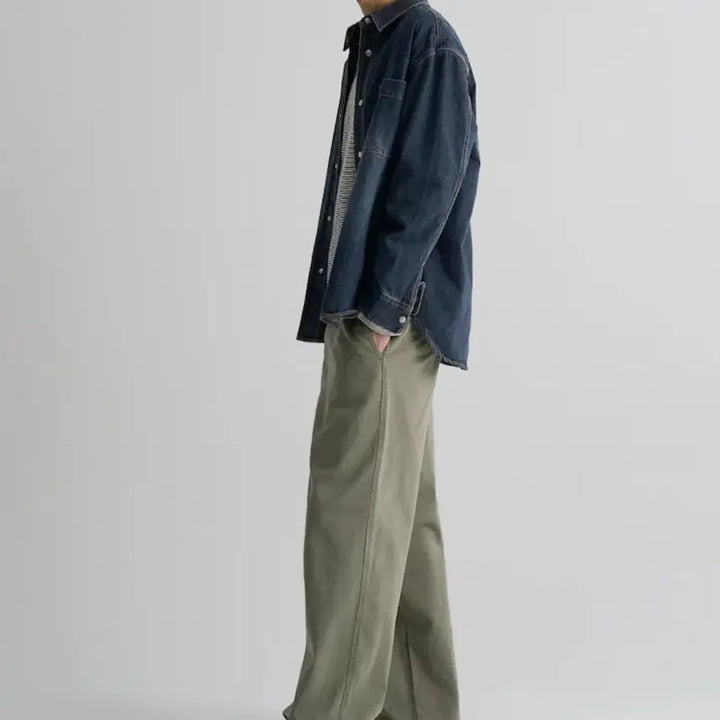 [BUNJANG] 8seconds Brushed Loose Fit Denim Shirt L / 에잇세컨즈 브러쉬드 루즈핏 데님 셔츠L 새제품