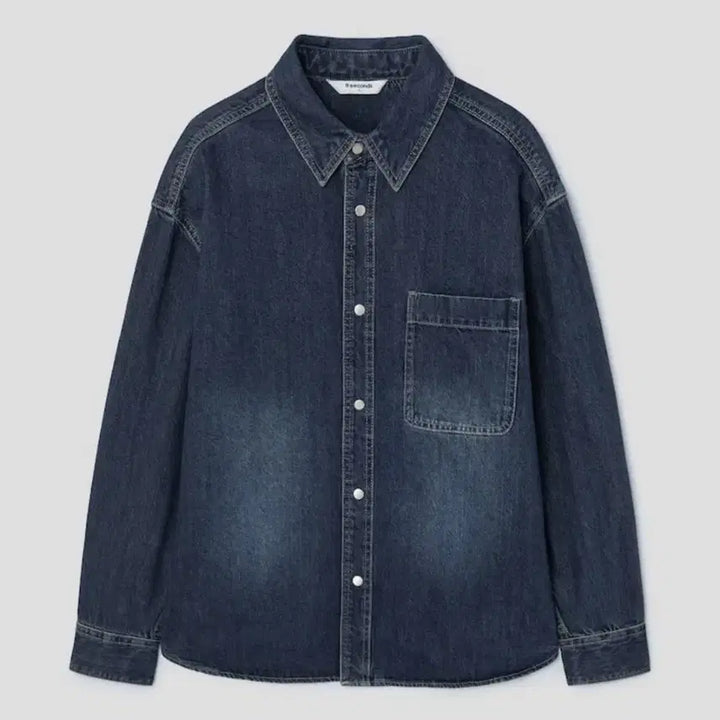 [BUNJANG] 8seconds Brushed Loose Fit Denim Shirt L / 에잇세컨즈 브러쉬드 루즈핏 데님 셔츠L 새제품
