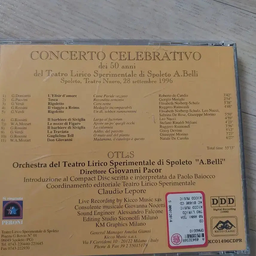 [BUNJANG] Spoleto Opera Company 50th Anniversary Concert CD / 스폴레토 가곡단 오케스트라  50주년 기념 콘서트 CD
