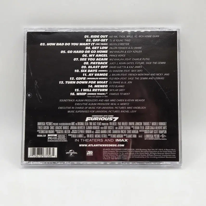 [BUNJANG] Furious 7 (Original Motion Picture Soundtrack) / OST 분노의 질주 더 세븐 (FURIOUS7) (A2274)