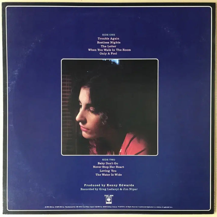 [BUNJANG] Karla Bonoff Restless Nights LP / (수입LP) Karla Bonoff / Restless Nights