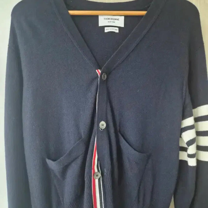 [BUNJANG] Thom Browne 100% Cashmere Diagonal Stripe Cardigan / 4사이즈 / 톰브라운 캐시미어 사선가디건