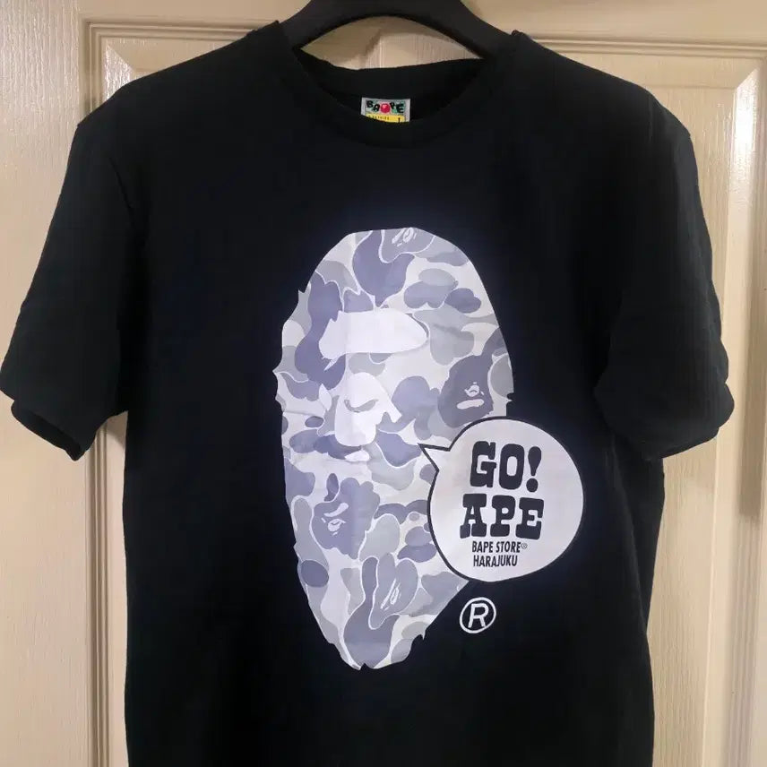 [BUNJANG] BAPE Camo GO! APE Short Sleeve T-Shirt Black L / 베이프 카모 고에이프 반팔 티셔츠 블랙L