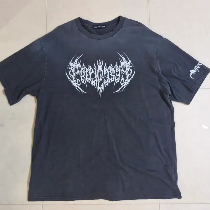 [BUNJANG] Project G/R Metallic Logo Short Sleeve T-Shirt / 프로젝트 G/R 메탈릭 로고 반팔
