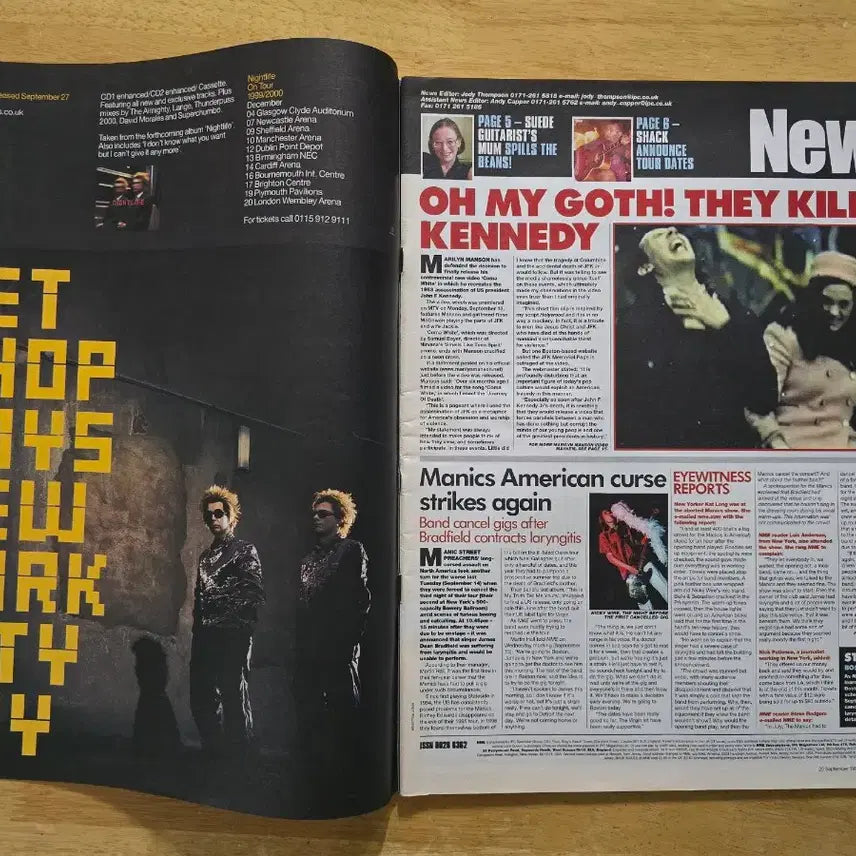 [BUNJANG] Manic Street Preachers NME Large Magazine (September 1999) / 매거진 Manic Street Preachers 매닉 스트리트 프리처스 NME 라지 매거진