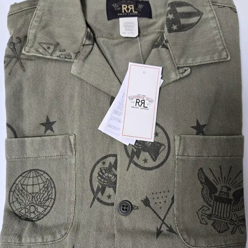 [BUNJANG] RRL Herringbone Twill Knit Camp Shirt / RRL 더블알엘 니트 헤링본 트윌 캠프셔츠