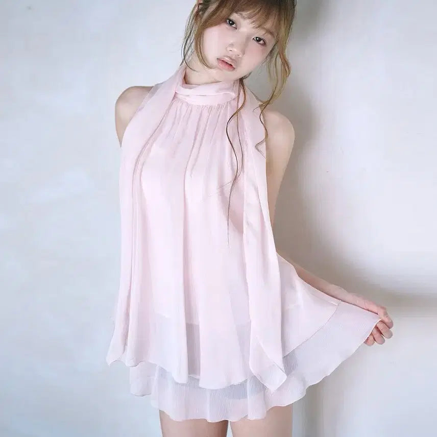 [BUNJANG] Raise Me Up Yui Ruffle Blouse Pink / 레이즈미야 유이 러플 블라우스 핑크