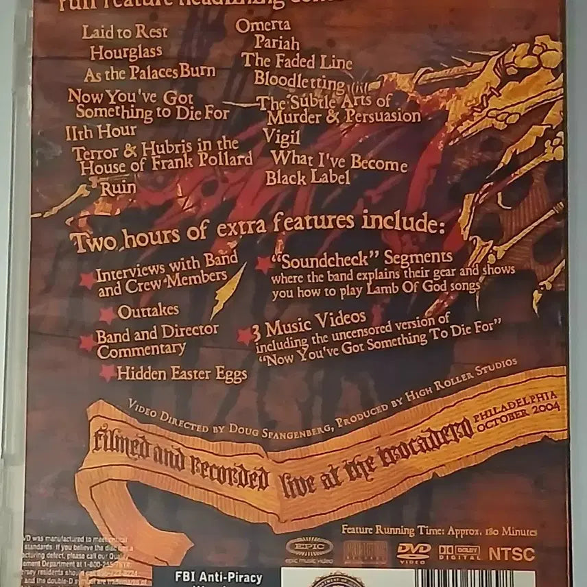 [BUNJANG] Lamb of God 2004 Philadelphia Live Metal DVD / (영상) 메탈 DVD Lamb of God 2004 필라델피아 라이브