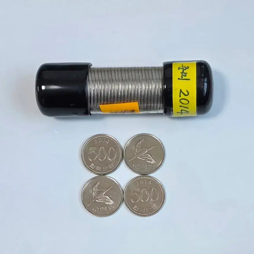 [BUNJANG] 2014 "Near Mint" 500 KRW Coin Roll (50 pcs) / 준특년도 2014년 500원 주화 준미사용 50개 1롤