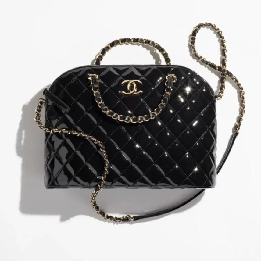 [BUNJANG] Chanel Lambskin Quilted Tote Bag Black Medium / 샤넬 램스킨 퀼팅 토트백 블랙