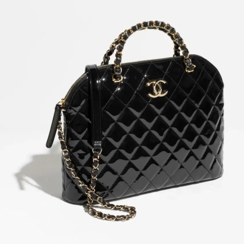 [BUNJANG] Chanel Lambskin Quilted Tote Bag Black Medium / 샤넬 램스킨 퀼팅 토트백 블랙