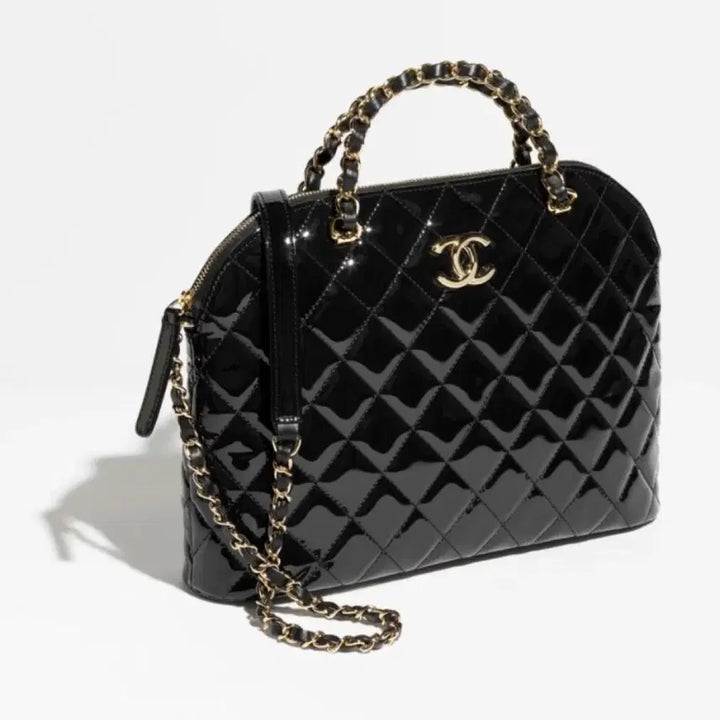 [BUNJANG] Chanel Lambskin Quilted Tote Bag Black Medium / 샤넬 램스킨 퀼팅 토트백 블랙