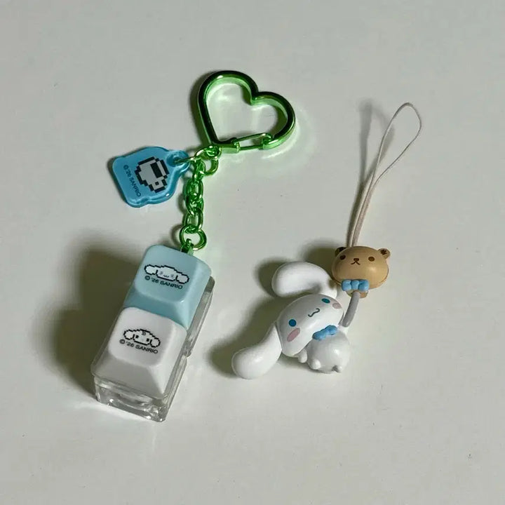 [BUNJANG] Sanrio Cinnamoroll LED Keycap &amp; Balloon Keyring Bundle Set / [일괄] 시나모롤 LED 키캡+벌룬 키링, 산리오