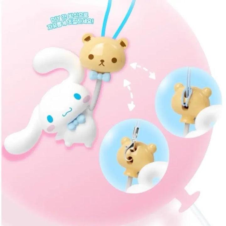 [BUNJANG] Sanrio Cinnamoroll LED Keycap &amp; Balloon Keyring Bundle Set / [일괄] 시나모롤 LED 키캡+벌룬 키링, 산리오