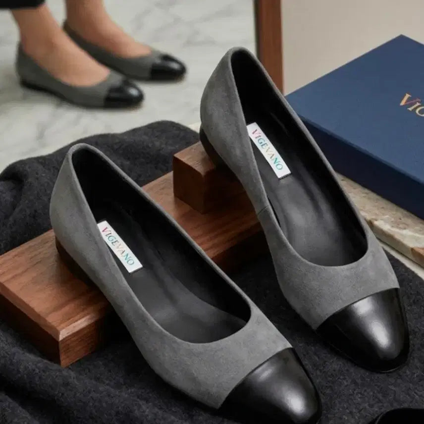 [BUNJANG] Geumgang Jeshuva Suede Leather Kitten Heel Pumps / 새상품 금강 비제바노 스웨이드 가죽 여자 구두 로퍼 펌프스 키튼힐 240