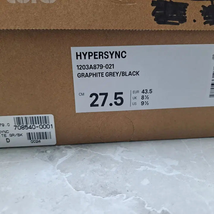 [BUNJANG] Asics Hypersink Graphite Gray Black (275) / 아식스 하이퍼싱크 그래파이트 그레이 블랙275