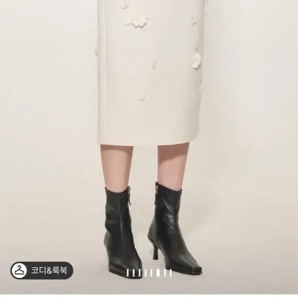[BUNJANG] Time by Han Style Sequin Floral Skirt / 한섬 타임 비즈&amp;시퀸 플로럴 밴딩 스커트