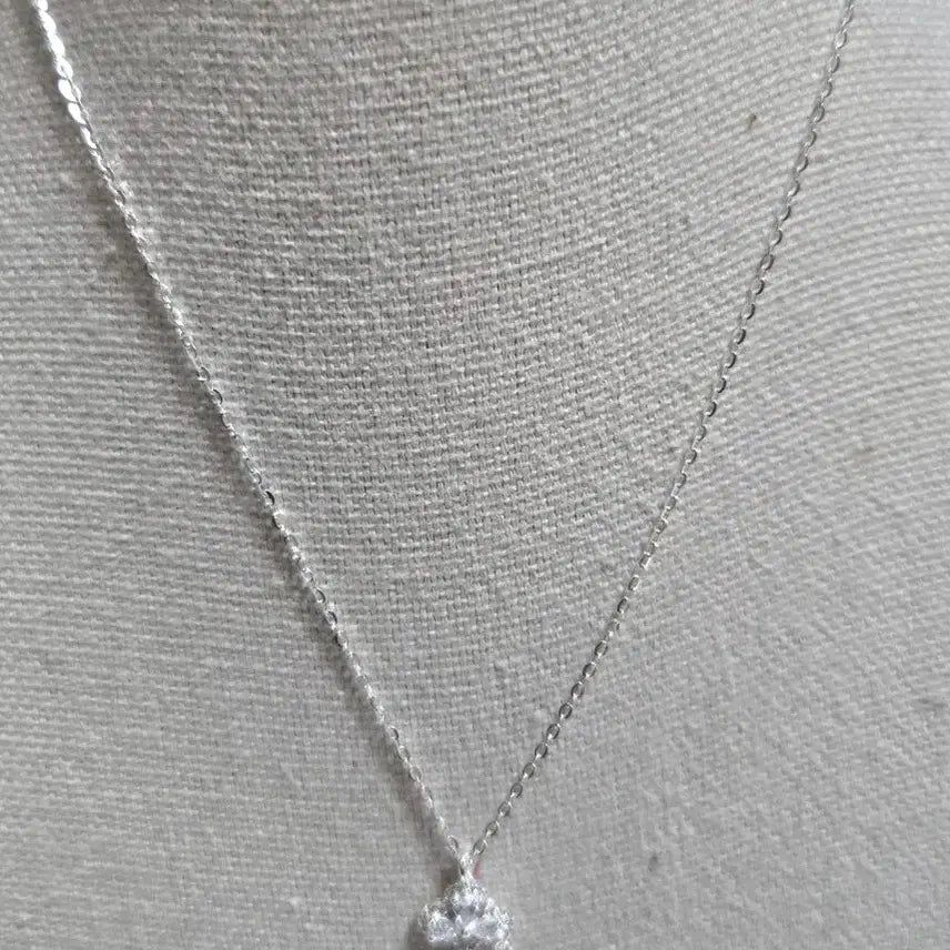 [BUNJANG] Sterling Silver 925 Zircon Key Necklace / 