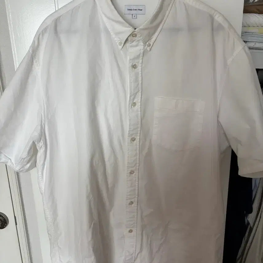 [BUNJANG] Steadyestwhere Oxford Short Sleeve Shirt / 스테디에브리웨어 옥스포드 반팔 셔츠