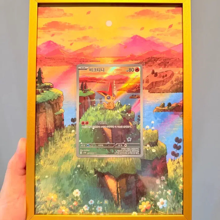 [BUNJANG] Custom Victini Frame with Grade S Card / 포켓몬카드 비크티니 커스텀액자
