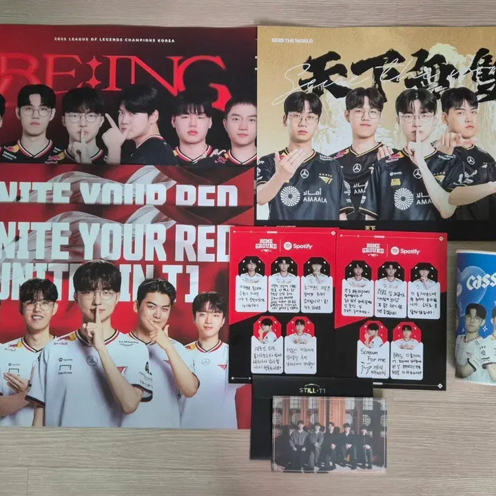 [BUNJANG] T1 Faker Cheering Goods Bundle (Postcard, Home Kit, Cup) / T1 DOFGK 티원 도오페구케 치어풀 엽서 홈그 컵 월즈 일괄