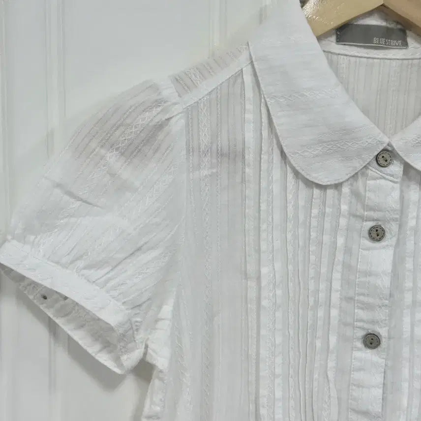 [BUNJANG] Vintage Hong Kong White Blouse Dress, Round Collar, Puff Sleeves, Pintuck, Mori Girl Style / 1. 빈티지 홍콩 화이트 블라우스 원피스 둥근카라 둥근퍼프 핀턱 모리걸