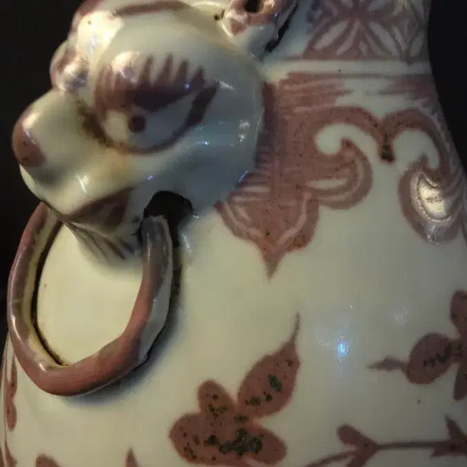 [BUNJANG] Joseon Dynasty Celadon Porcelain Vase with Chrysanthemum and Scroll Patterns / 260813-6 유리홍 국화당초문 양이 옥호춘병