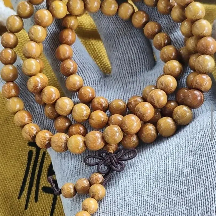 [BUNJANG] Golden Thuya Prayer Beads Mala 108 Beads 8mm / 황금단  염주 108주 8mm